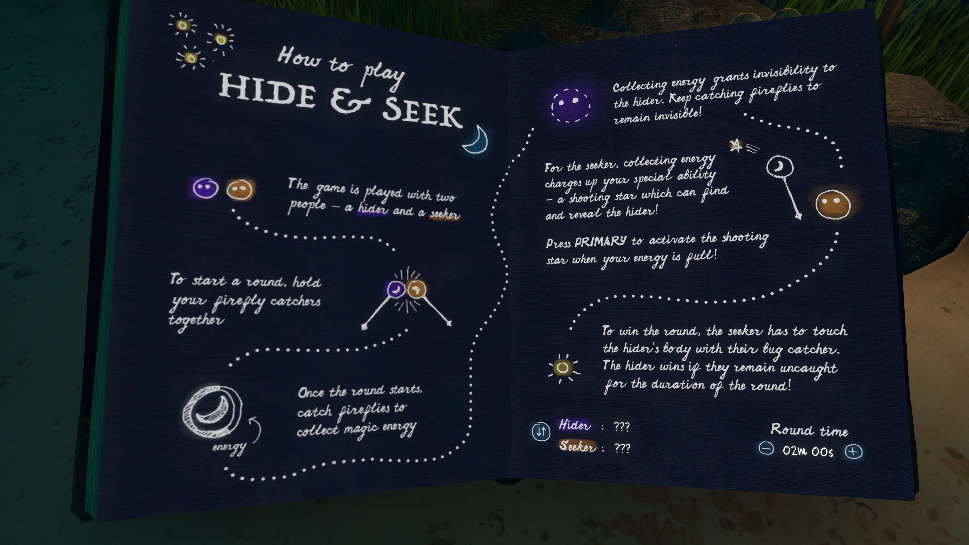 A book explaining how the hide and seek game in Firefly Island works.